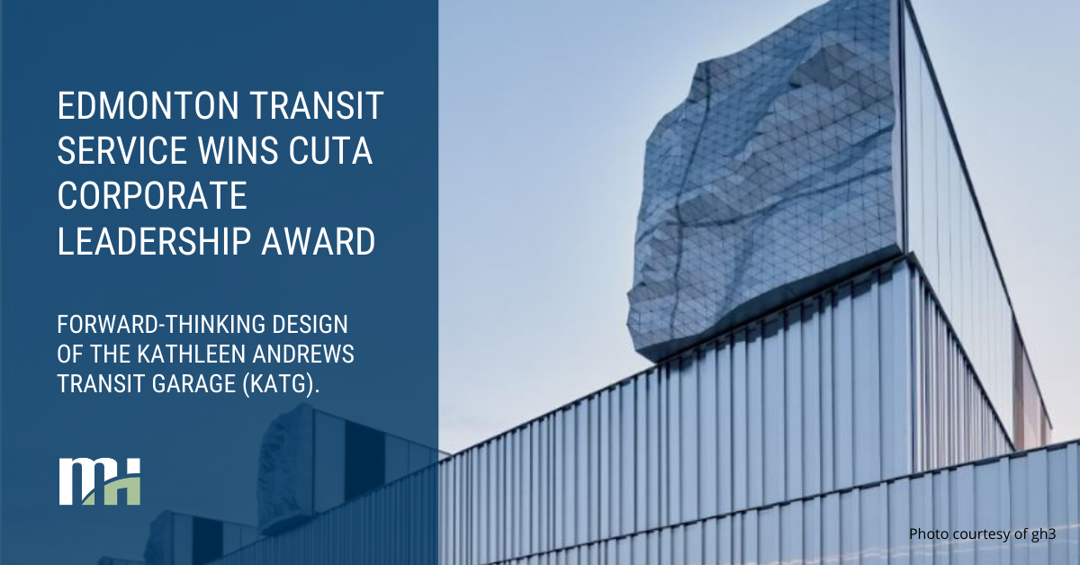Edmonton Transit Service Wins CUTA Corporate Leadership Award